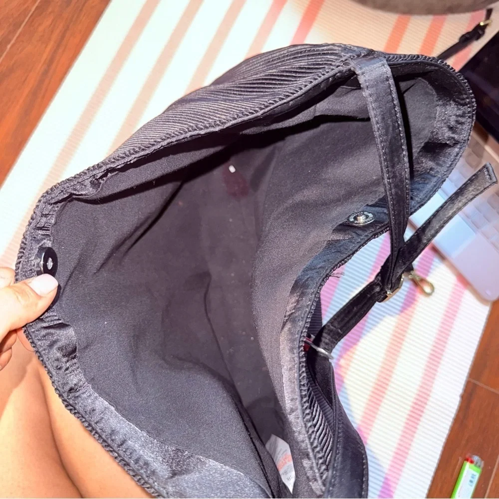 PrettyLittleThing Black Hobo Bag with Heart Charm